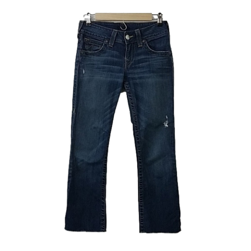 true religion hi rise jeans sz 27 raw hem distress